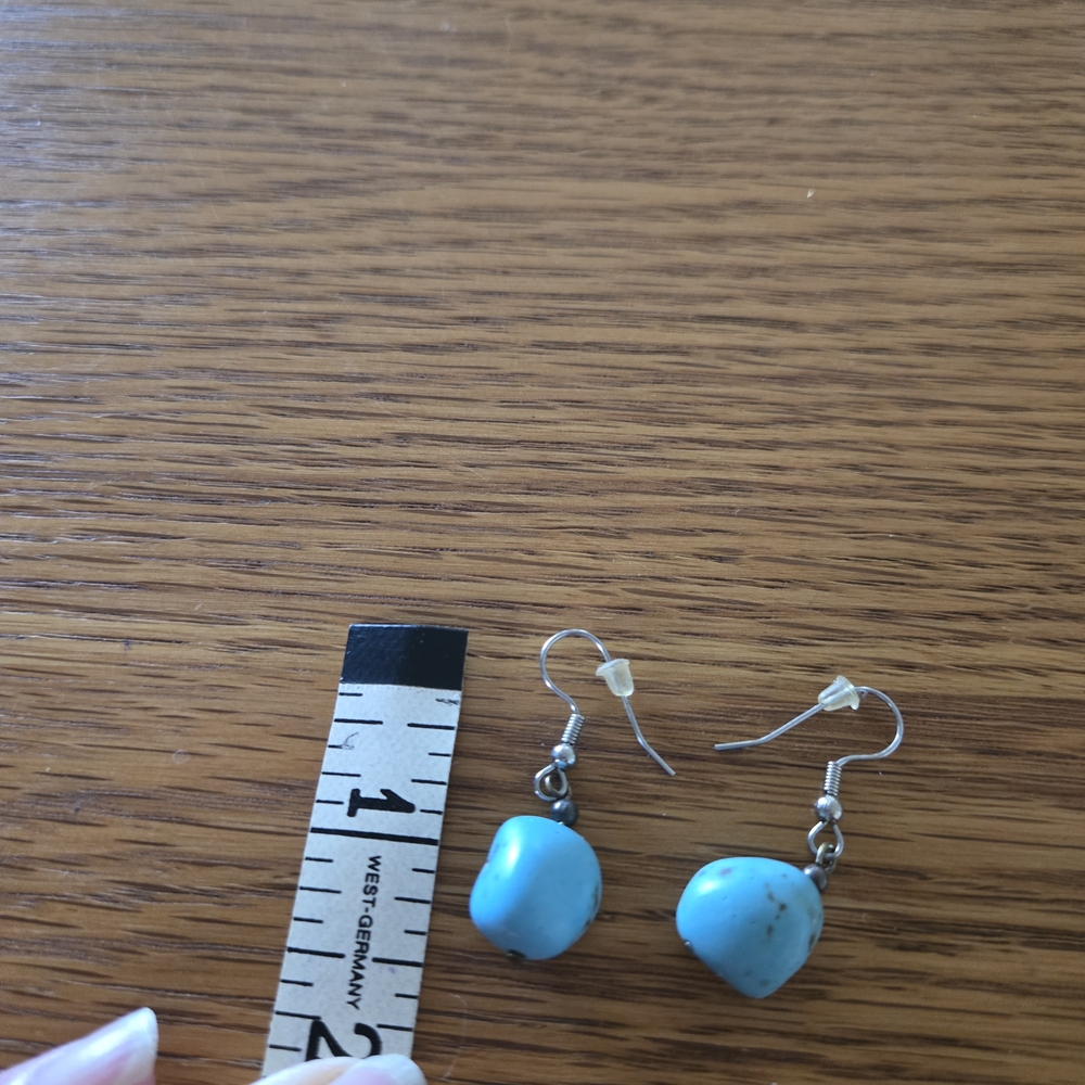 Turquoise Dangle Earrings - Picture 2 of 4
